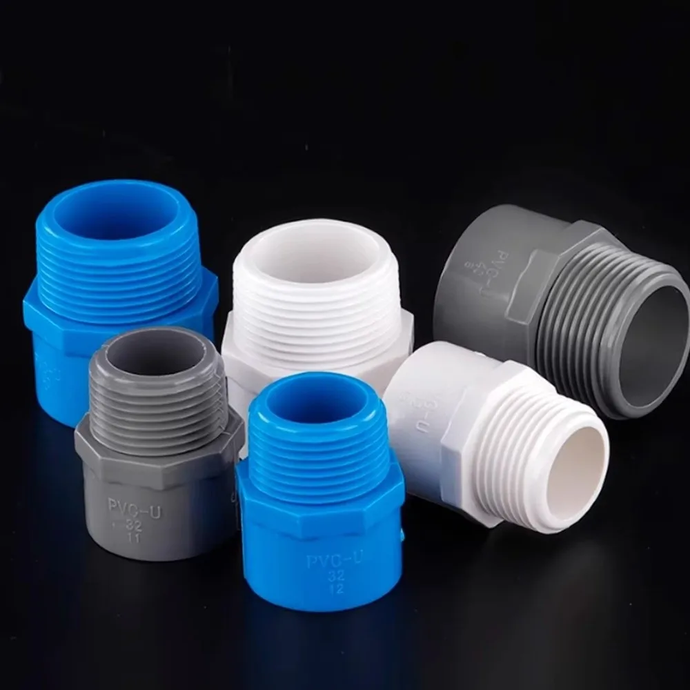 5Pcs Male Threaded Male Thread Connector Quick Connection Straight Structure PVC Pipe Connector Corrosion Resistant 1/2
