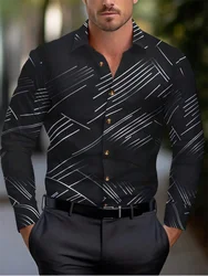 New Style Fashion Solid Color Men's Formal occupation Shirt Button-up Shirt Long Sleeve Striped Lapel Leisure And Comfort Spring