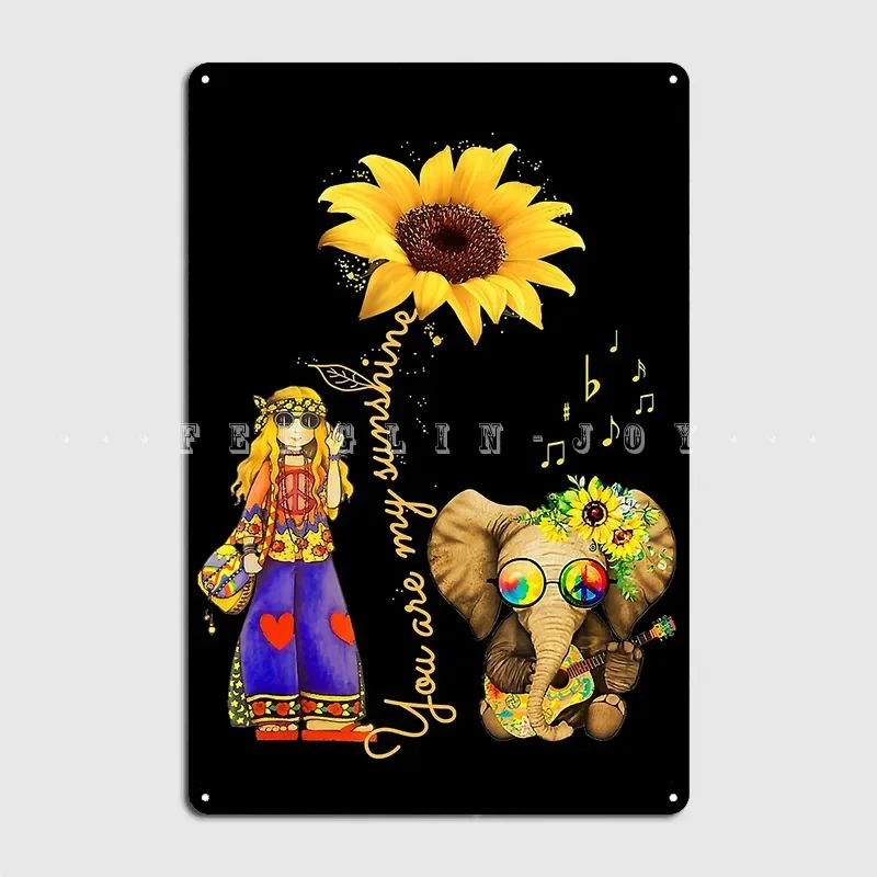 أنت بلدي أشعة الشمس عباد الشمس الهبي فتاة الفيل ملصق لوحة معدنية حانة سينما تصميم ملصق تين تسجيل ملصق