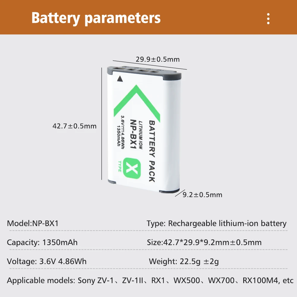 NP-BX1 NPBX1 NP BX1 Аккумулятор для Sony FDR-X3000R RX100 M7 M6 AS300 HX400 HX60 WX350 AS300V ZV-1 BX1 для Sony