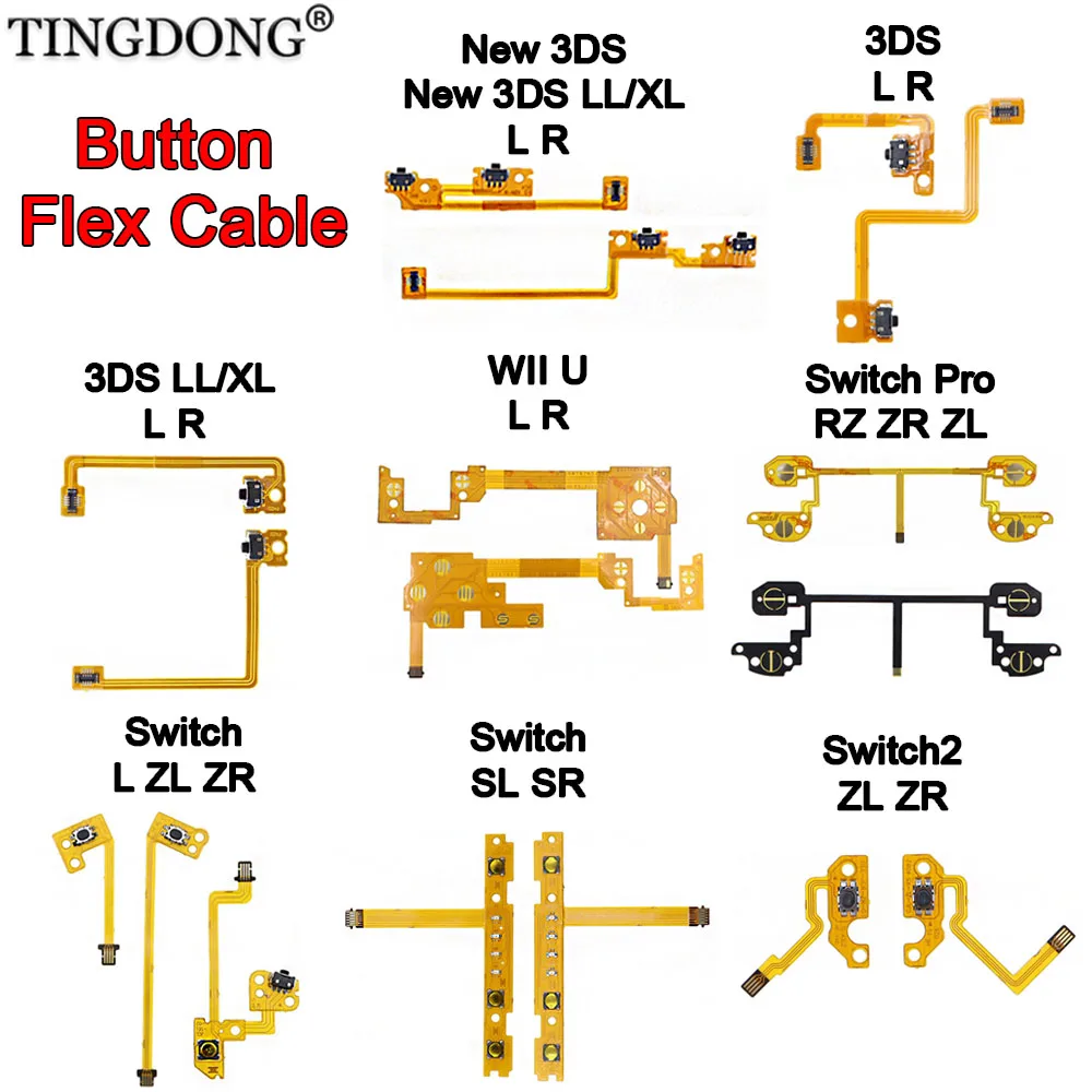 For 3DS XL/LL New 3DS XL/LL Switch 1/2/Pro WII U Controller Left and Right Conductive Films, Key Row Wiring Repair Accessories