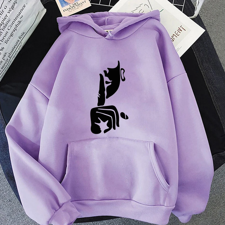 Gesture Design Shh Pattern Men Women Hoodie Street Fashion Breathable Creative Unisex Top Street Casual Oversized Loose Pullover