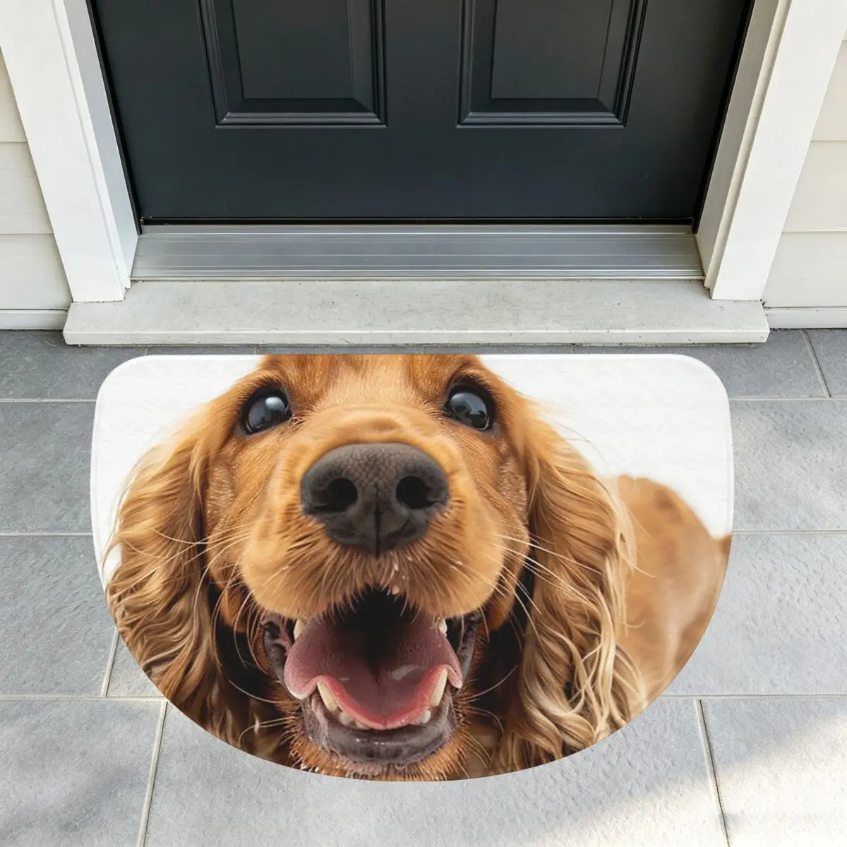 Tail Wagging Wisdom_ Nurturing Your Cocker Spaniel Spirit Soft Half Round Doormat Non Slip Bathroom Mat Absorbent Floor Carpet