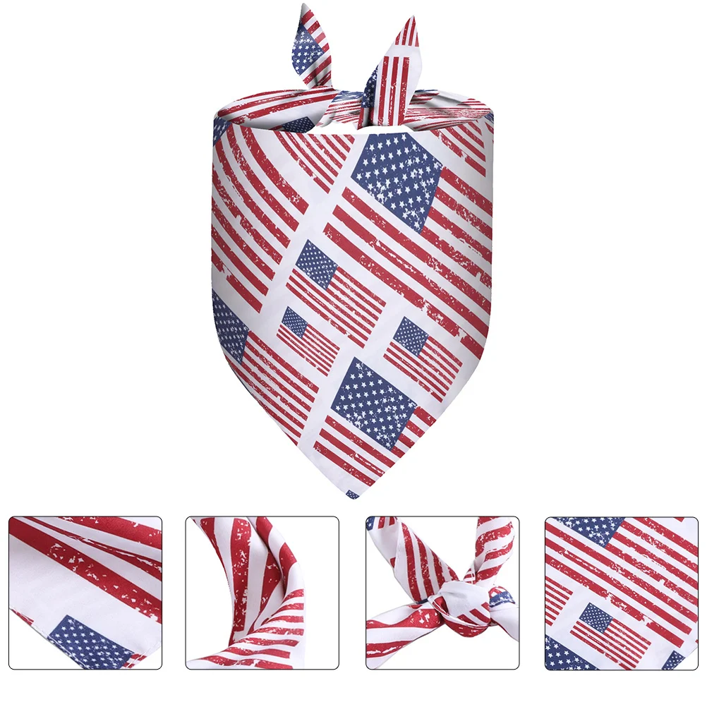 

1pc Bib American Flag Pattern Polyester Dog Triangle Scarf For Independence Day Party Festival Pet Costume Pet Dog Supplies