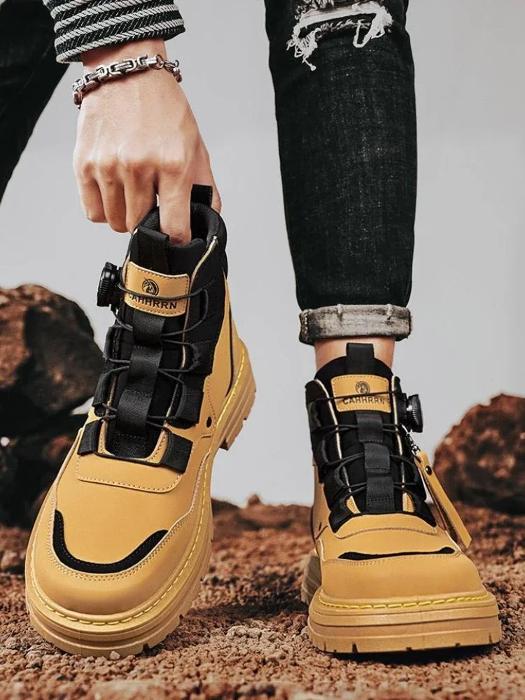 

Мужская стильная легкая защитная обувь, зимняя флисовая подкладка, утолщенная, теплая, устойчивая к истиранию, устойчивая к пятнам, американский дизайн