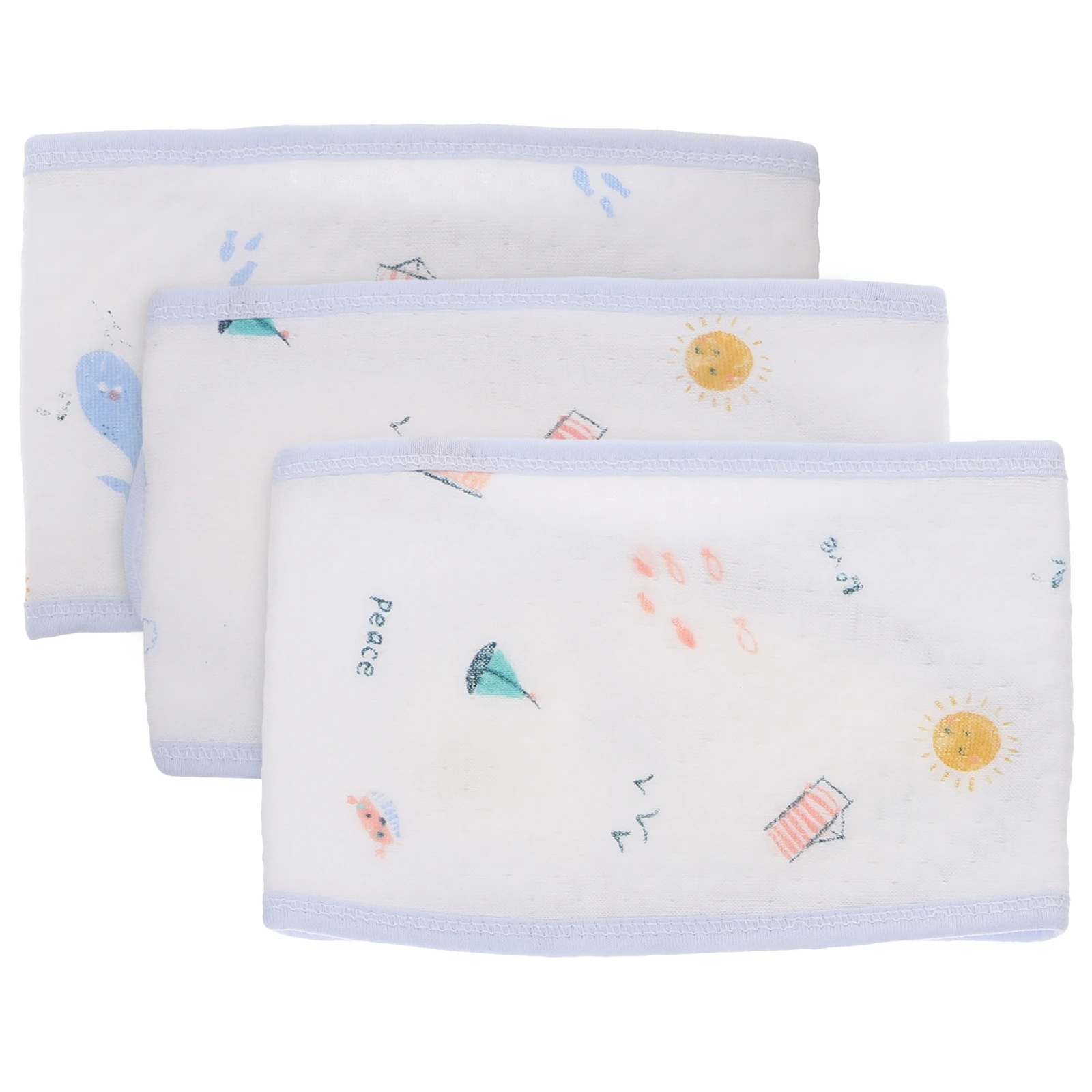 

3pcs Printed Navel Belt Belly Band Soft Warm Toddler Navel Belt Ecological Cotton Infant Belly Wrap All Year Round