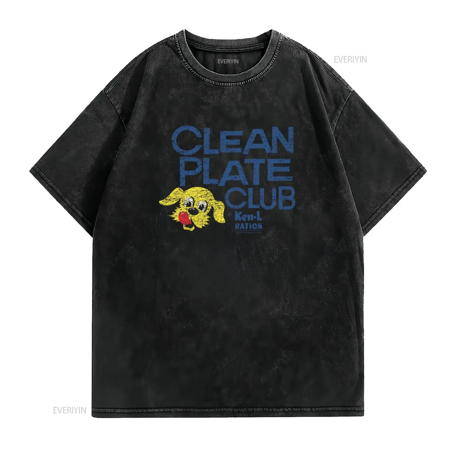 Ken L Ration Clean Plate T Shirt Mens Licensed Dog Food Treats Pet Light Blue vintage Washed Comfortable Casual graphic homme