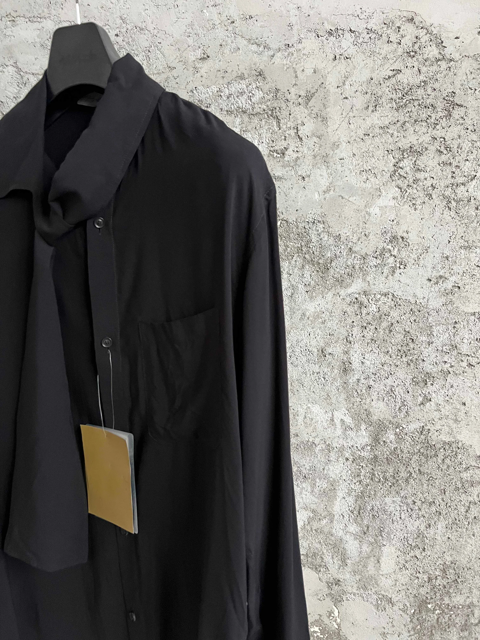 TOP-YAMAMOTO Japanese original designer zipper pure cotton pocket shirt jacket with black button decoration for men
