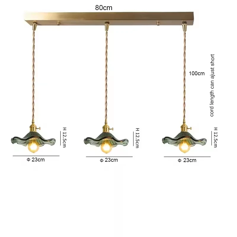 Home Eenvoudige LED Hanger Licht Armatuur Slaapkamer Woonkamer Bar Kleurrijk Glas Koperen Hangende Lamp Licht Edison Plafond Kroonluchter plafondlamp hanglamp led verlichting hanglamp woonkamer - afbeelding 1