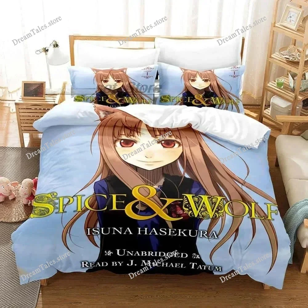 3D Anime Spice and Wolf Bedding Set Single Twin Full Queen King Size Bed Set Adult Kid Bedroom Duvet Cover Sets Home Textiles