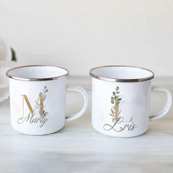 Floral Initial Name Cup Custom Name Tea Coffee Hot Chocolate Mug Bride Bridesmaid Mothers Day  Christmas Gift for Her