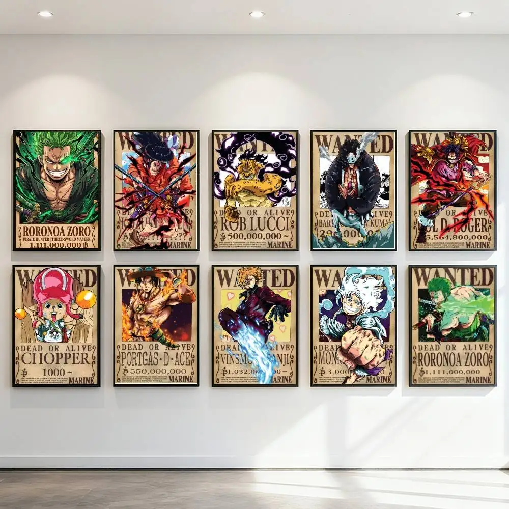 O-One P-Piece Wanted Poster Poster Art Print Anime Style Home Decor Ideal Gift Perfect Room Decor