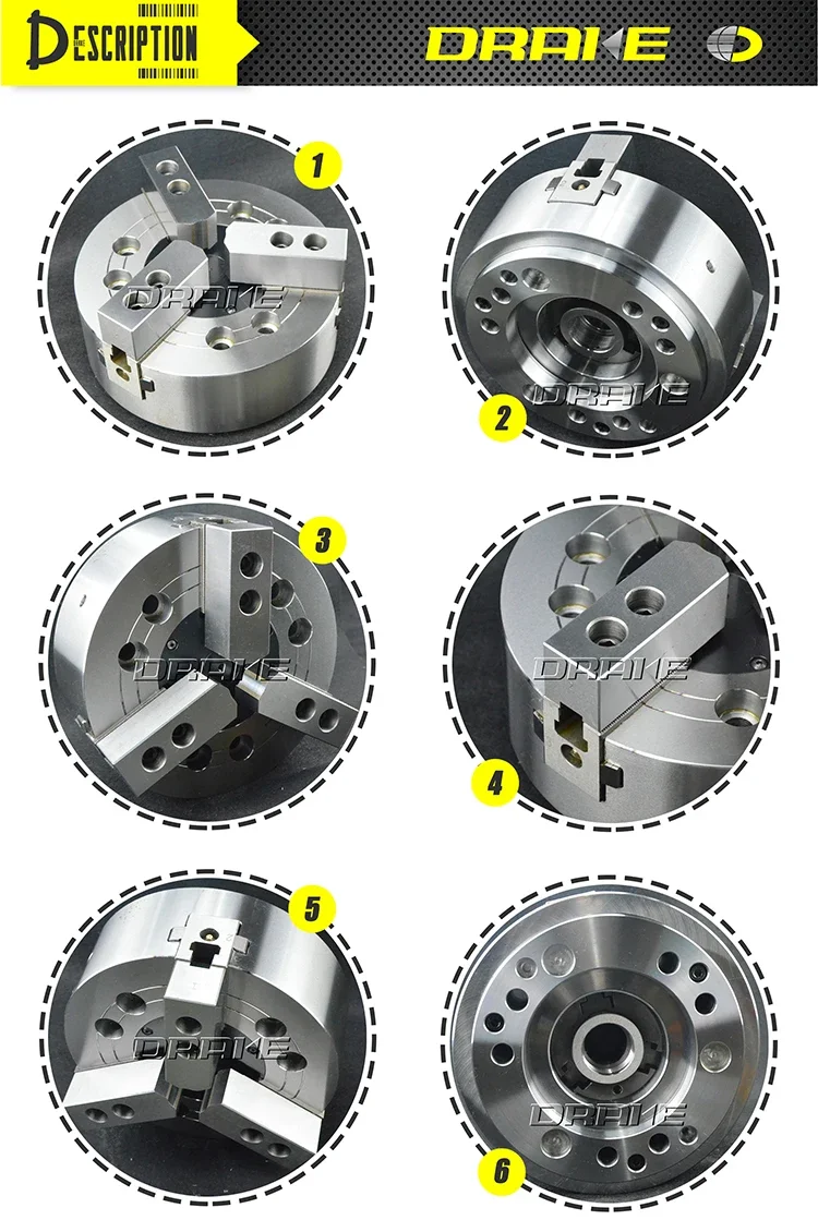 3 Jaw Solid hydraulic chuck long stroke Lathe Stainless Chuck 8 inch Power chuck for CNC lathe machine