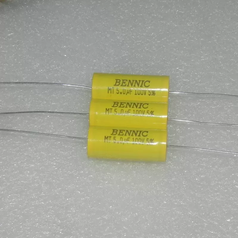 5pcs/lot New BENNIC 100v 5uf 505j 5MFD 100vdc   5% 31MMX13MM Axial Frequency Division Film Capacitor