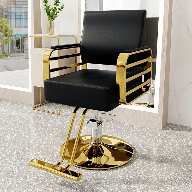 Hairdressing Stool Barber Chairs Hair Cutting Adjustable Swivel Barbershop Barber Chairs Luxury Makeup Sillas Furniture QF50BC