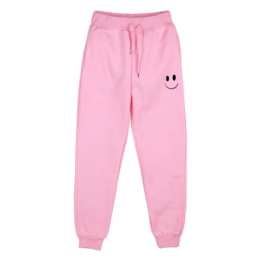 Hot Sales Womens Sweatpants Daily Casual Pants High Quality Fitness  Trousers smiling face Print Street Sport Jogging Pants