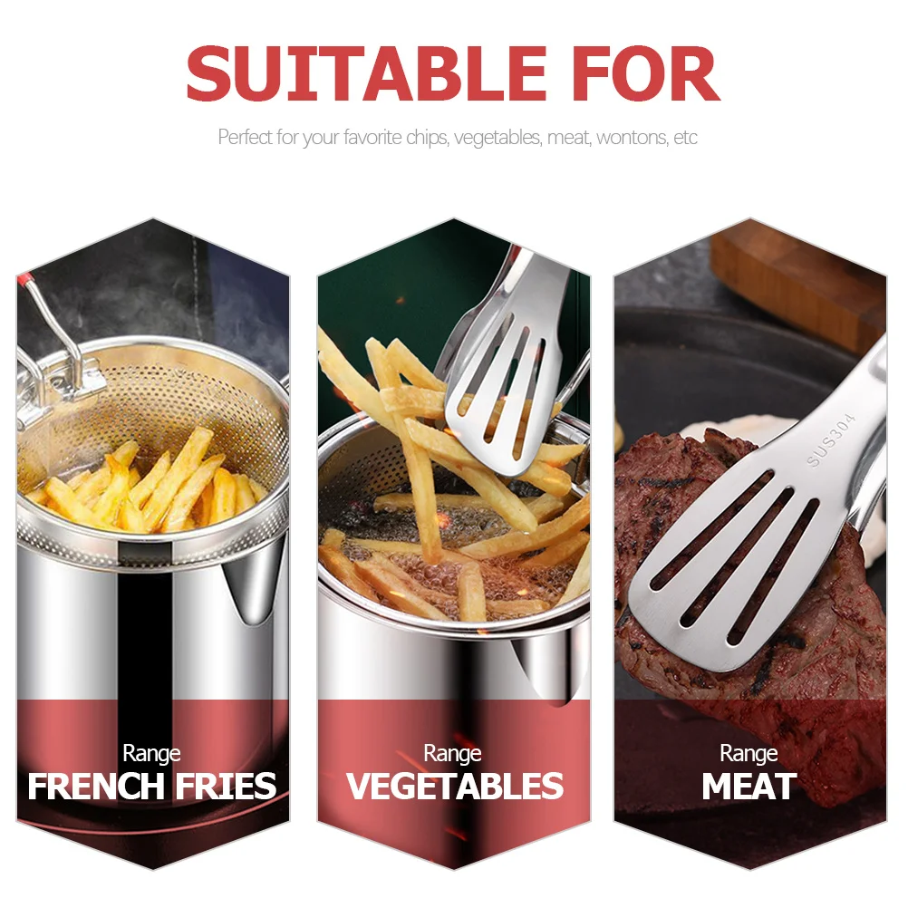 

1 Set Stainless Steel Fryer Kit Deep Fry Basket With Handle Frying Pot For French Fries Chips Chicken Snack Cooking Kitchen