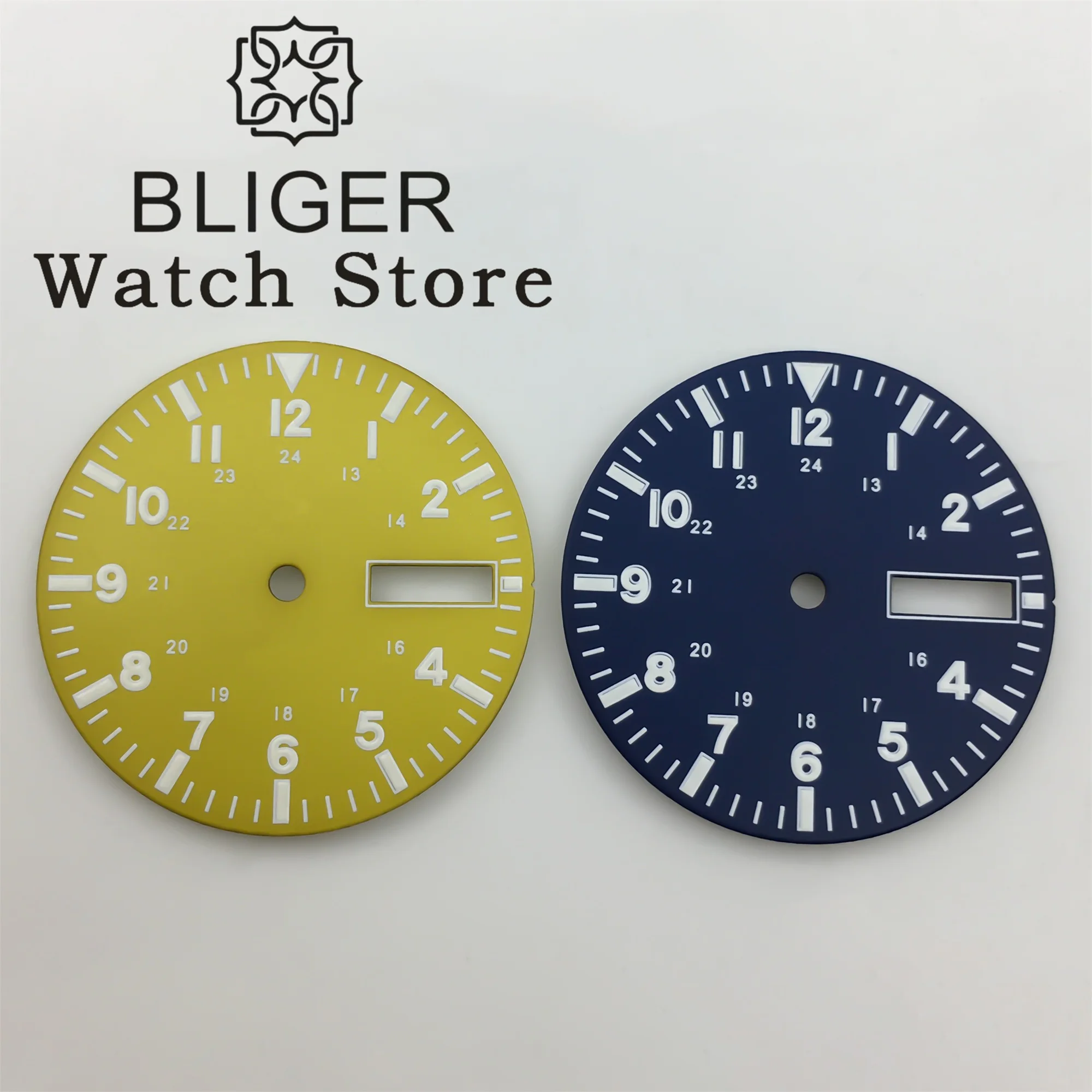 BLIGER NH36 Watch Dial 28.8mm Week date window Dial Green Luminous Watch Face Modified Watch Accessories Fit NH36 movements - Image 4