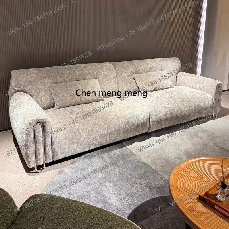 

French sofa chenille French retro medieval sofa, straight row living room fabric sofa