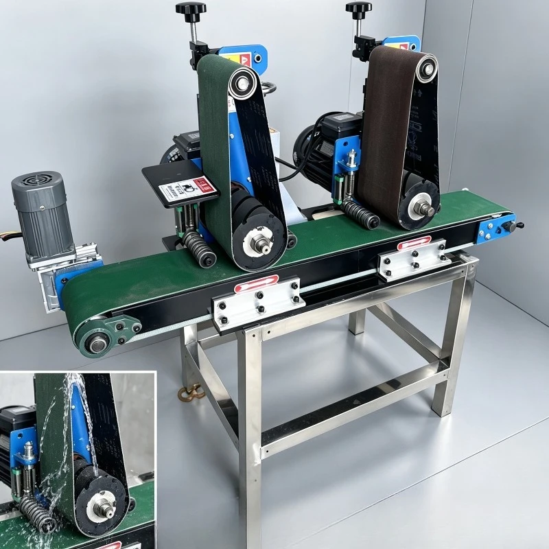 Dual-station 150 belt polishing machine, stainless steel laser cutting deburring, deburring, and scale removal equipment