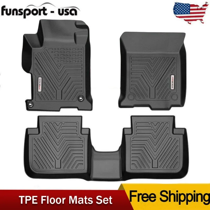 

3D Floor Mats Liner for 2013 2014 2015 2016 2017 Honda Accord Sedan 1st & 2nd Row Rubber TPE United States