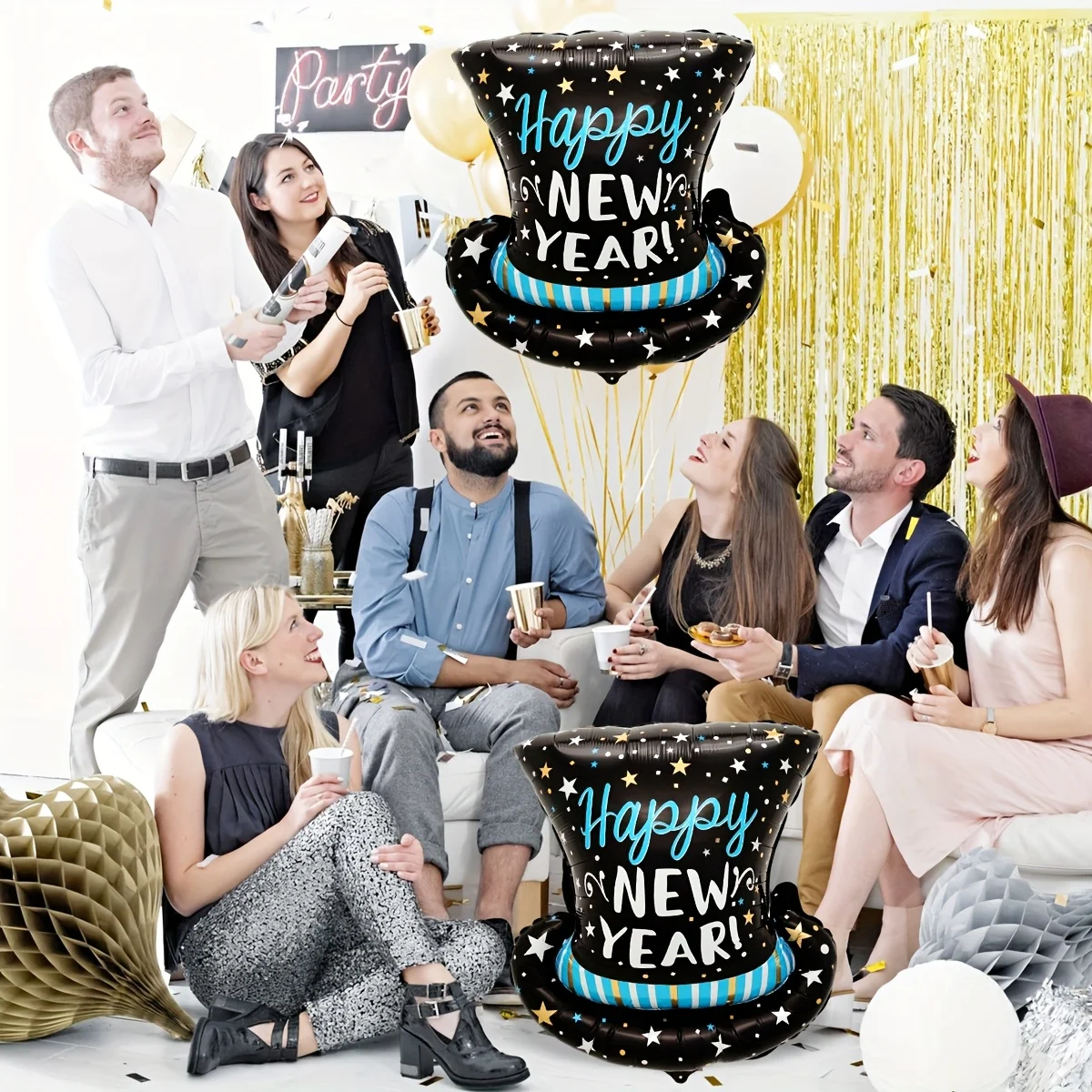 1/2 قطعة بالونات سنة جديدة سعيدة مرحبًا بكم في العام الجديد 2026 زينة حفلات الزفاف وأعياد الميلاد والعائلة