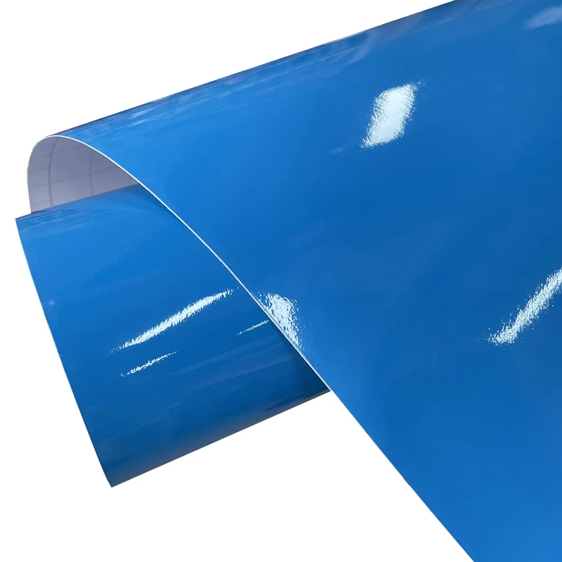 Premium Gloss Smurf Blue Vinyl Wrap Film Rolle Selbstklebender Aufkleber Automotive Car Wrapping Folie Air Release