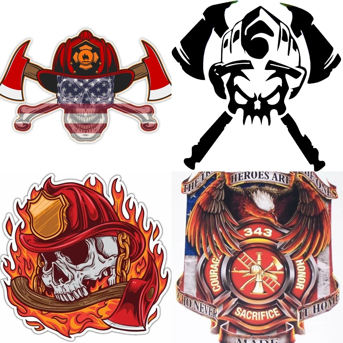 Fire Skull Ghost Rider Sticker Graphic Firefighter Vinyl Decal Waterproof  Fade Resistant Die Cut for Cars Trucks Laptops Cooler