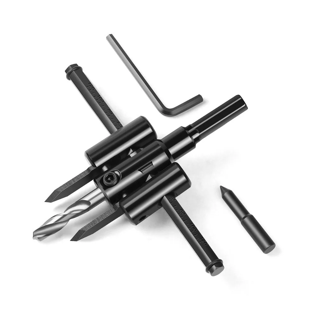 Adjustable Diameter Adjustable Hole Saw Kit 30-120mm Range 1-3/16 to 4-3/4 Inch Circle Hole Cutter High Carbon Steel