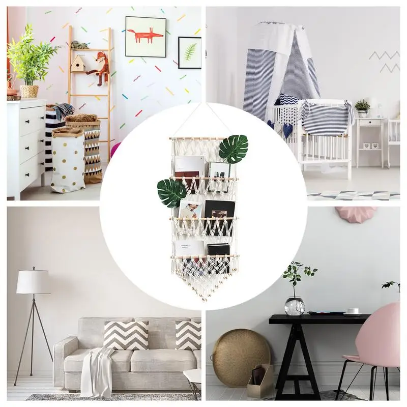 Hammock For Stuffed Animals Boho Woven Wall Rack Toy Hammock With Tassels For Dorm Apartment Nursery Home Living Room Party