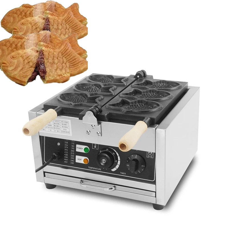 

Fish Shape Waffle Baker Taiyaki Waffle Maker Taiyaki Popular 3 PCS/Plate Fish Bubble Waffle Maker Snack Machine