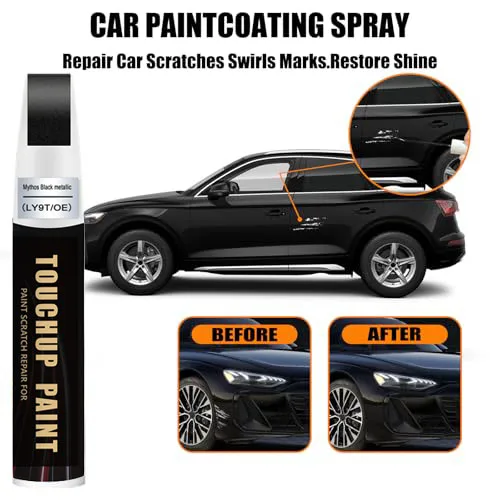 LY9T/0E Mythos Black Metallic Touch Up Paint Compatible With Audi Exact Match Car Paint Pen Scratch Repair