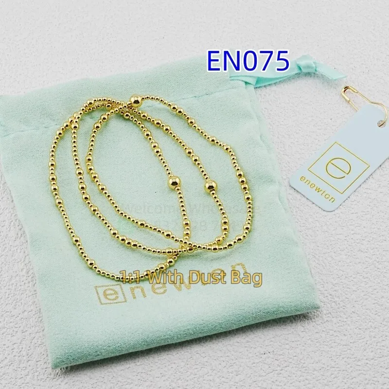 E-Newton 1:1 joyería de lujo pulsera de oro con cuentas regalo de cumpleaños y Navidad para mujer EN075