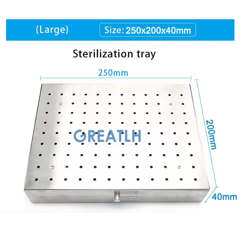 Sterilizer Tray with Silicone Mat Box Disinfection Tray Instruments Hold Sterilising