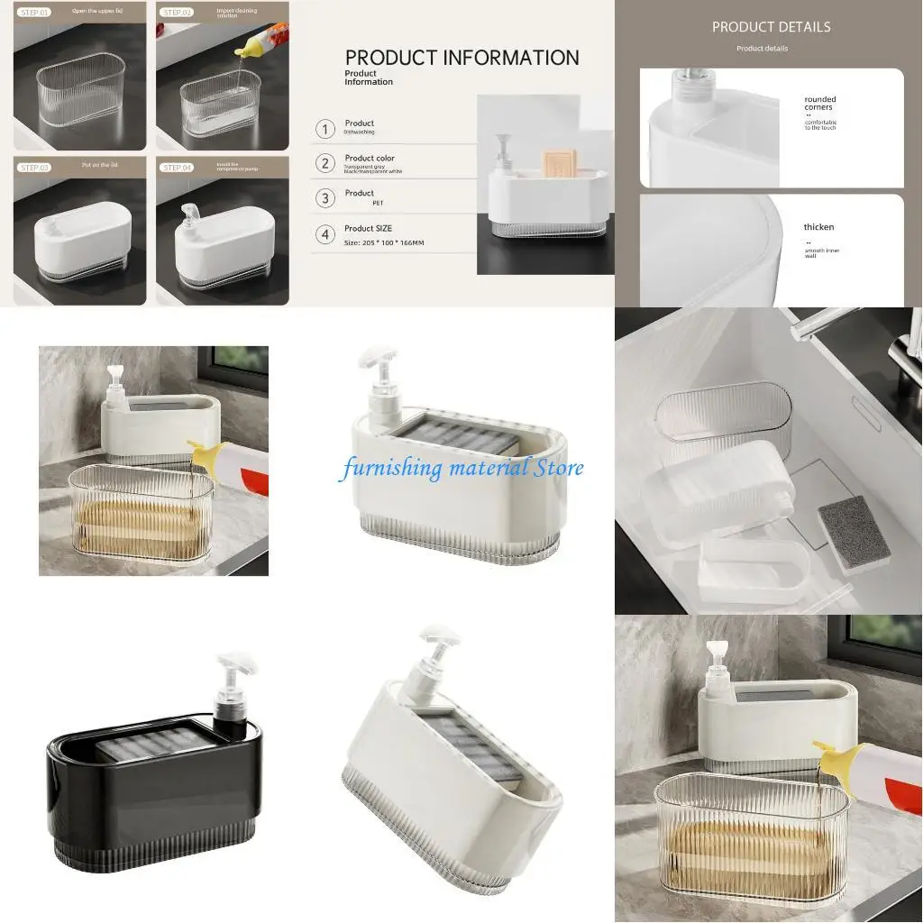 

Y5GD Transparent Dishwashing Liquid Dispenser Ergonomic Press Mechanism Container