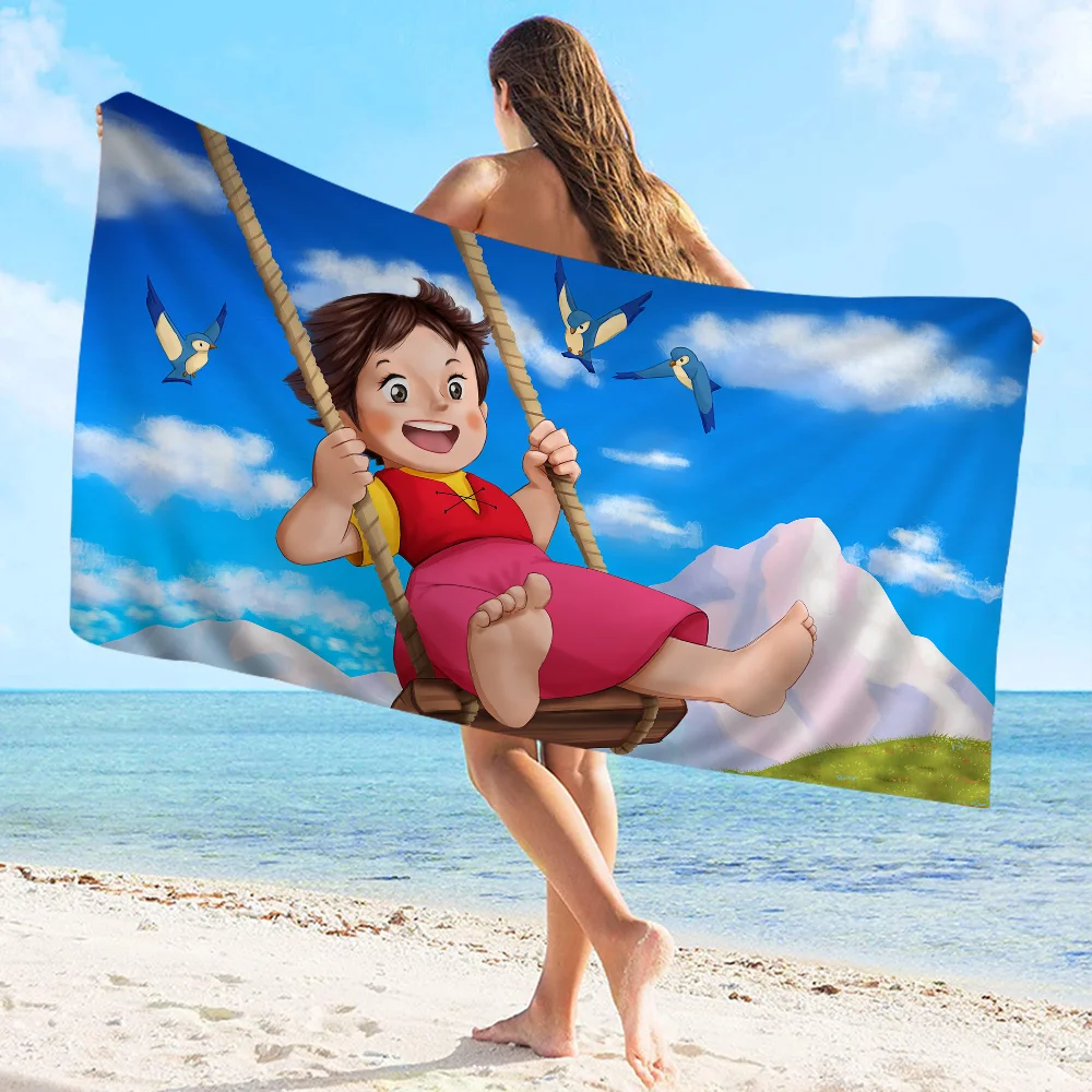 Heidi Cartoon Towel Microfiber Beach Towel Absorbent Quick dry Soft Yoga Swimming Resort Mountain Climbing Towel