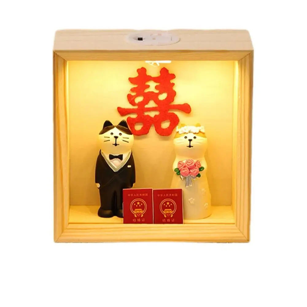 Decorative Wooden Shadow Box Frame Transparent Soft Light Wood DIY Nightlight Acrylic Panels Handmade 3D Picture Frame