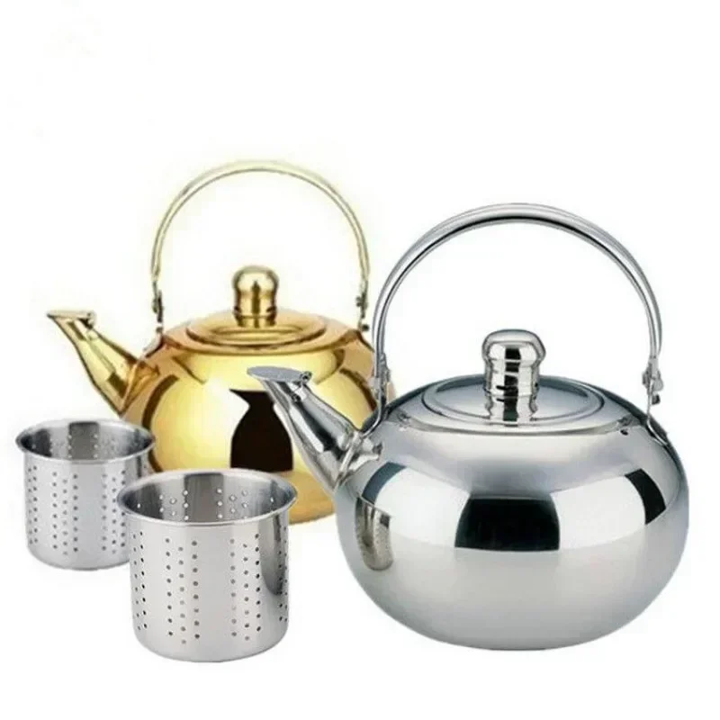 Stainless Steel Water Kettle Teapot With Infuser Filter Coffee Green Oolong Tea Jug Home Office Tools Cookware