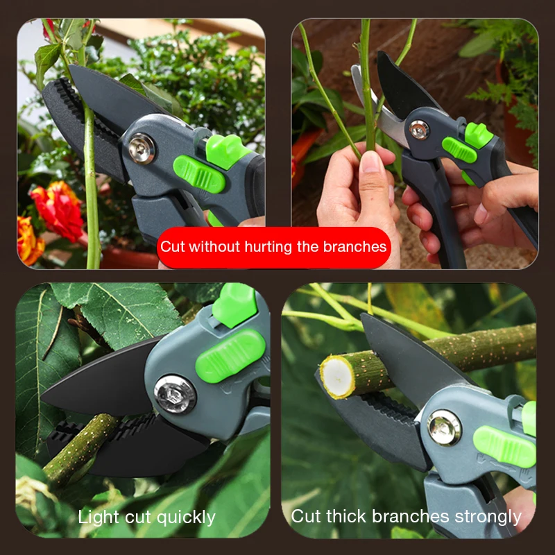 Multifunctional Pruning Shear Garden Tools Labor Saving Scissors Gardening Plant Sharp Branch Pruners Protection Hand Durable