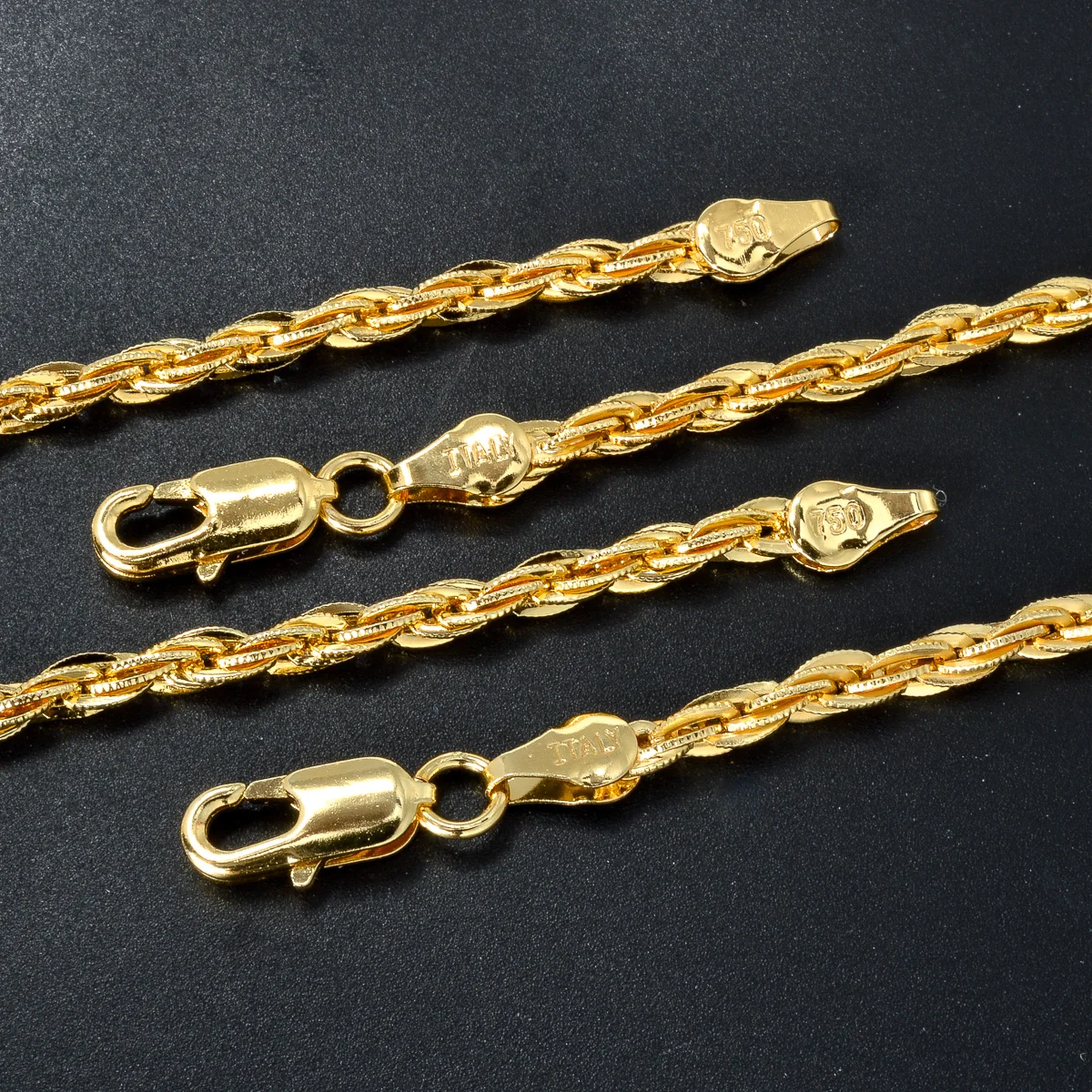 

High Quality 18k Gold Plated Italian 750 Luxury metal 60cm Dubai Chain Simple necklace jewelry gift for men and women