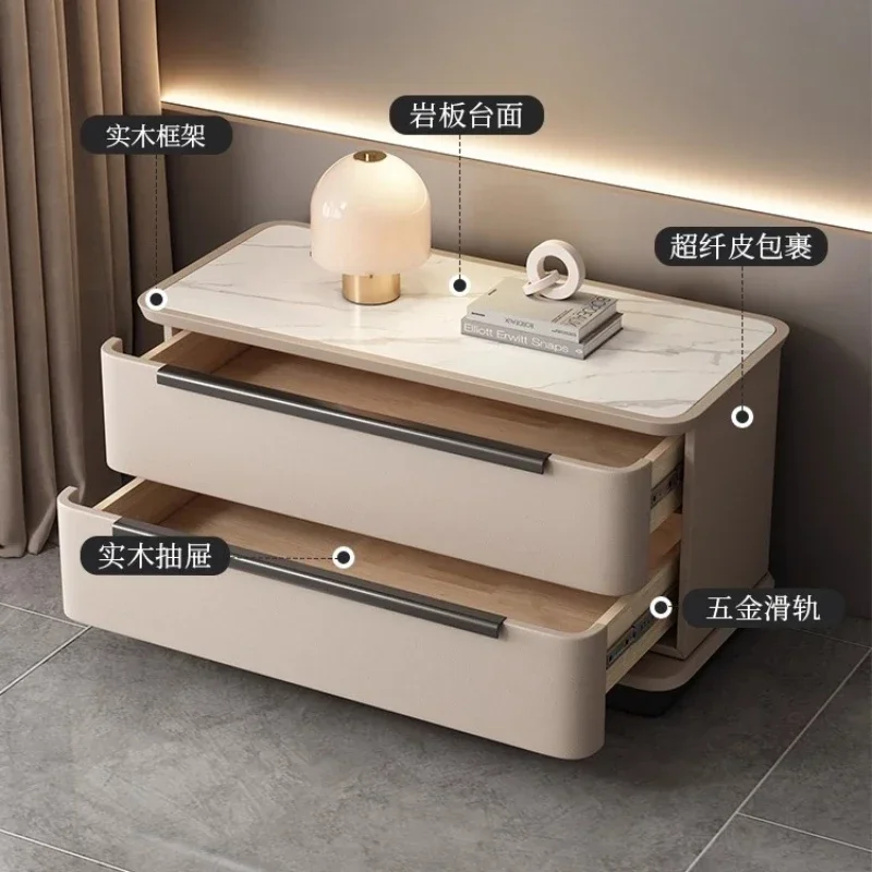 Luxury Mid Century Mesa De Noche Home Furniture Drawer Simple Night Table Bedroom Storage Trendy Nordic Aesthetic Bedside Table