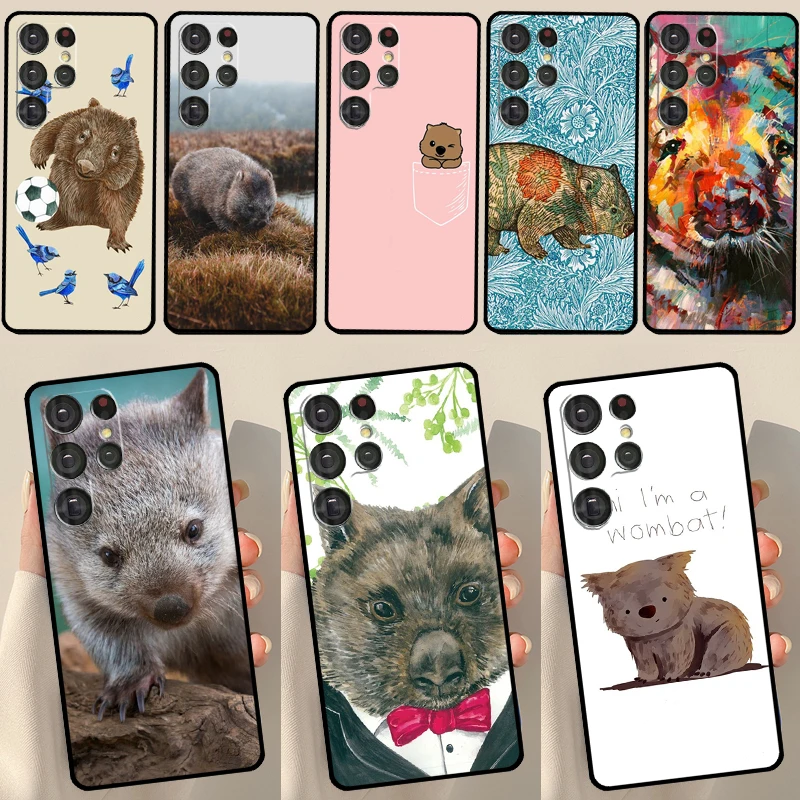 Cute Baby Wombat Case For Samsung Galaxy S23 S20 FE S21 FE S22 Ultra Note 20 S8 S9 S10 Note 10 Plus Back Cover