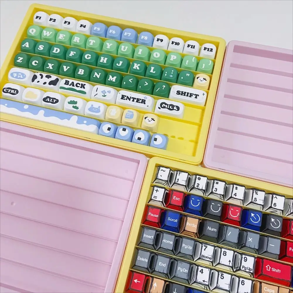 Dustproof PC Keycaps Storage Box Waterproof Stackable Keycaps Package Organizer Universal Space-saving Keyboard Keycaps Tray