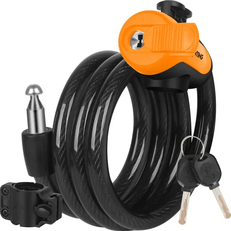 AliExpress Bicycle lock anti-theft mountain road bicycle wire chain lock key safety anti-theft belt mounting bracket scooter bicycle lock