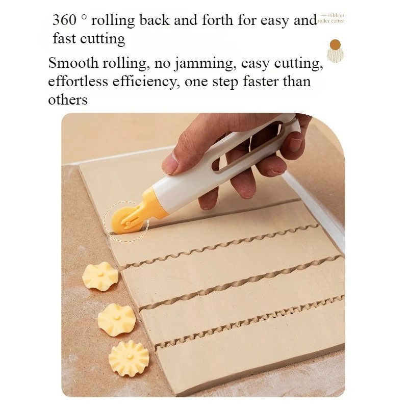 Pottery Clay Cutter Wheel Serrated Edge Wavy Splitter Craft Tool Ceramic Art Modeling DIY Handmade Supplies For Beginners Kits