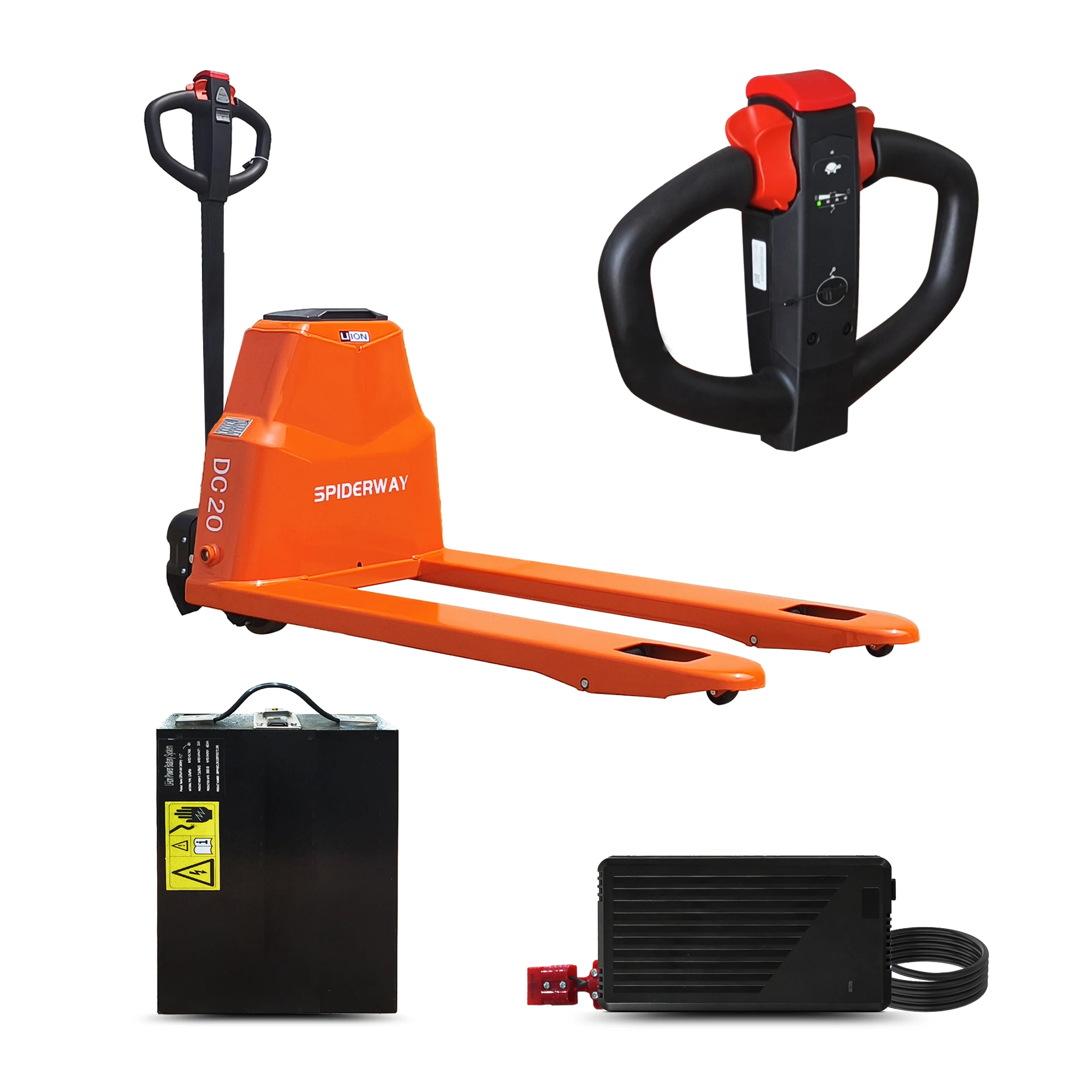 

Fully Electric Pallet Truck 4400LBS Capacity Pallet Jack with 48V 20A Lithium Battery 48 x 27 Forks Size Free Shipping