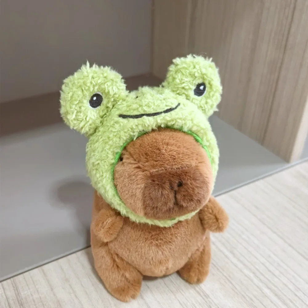 Capibara de dibujos animados, llavero de capibara de peluche, conejillo de indias, animales de peluche, colgante de capibara de simulación, tocado suave, muñeco de capibara, regalo