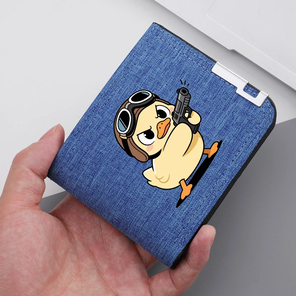 Men's Short Wallet Canvas Material Anime Personality Youth High School Multi-Slot Card Wallet