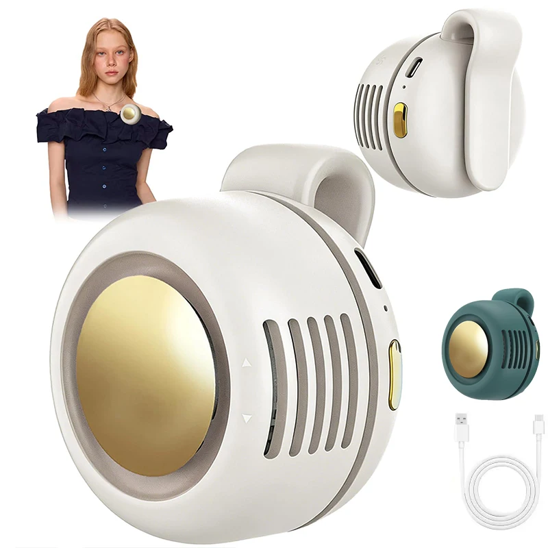 

New Portable Silent Mini Bladeless Electric Fan,Small fan Clip on Shirt Waist Mini Bladeless Fan Adjustable 3-Speed For Outdoor