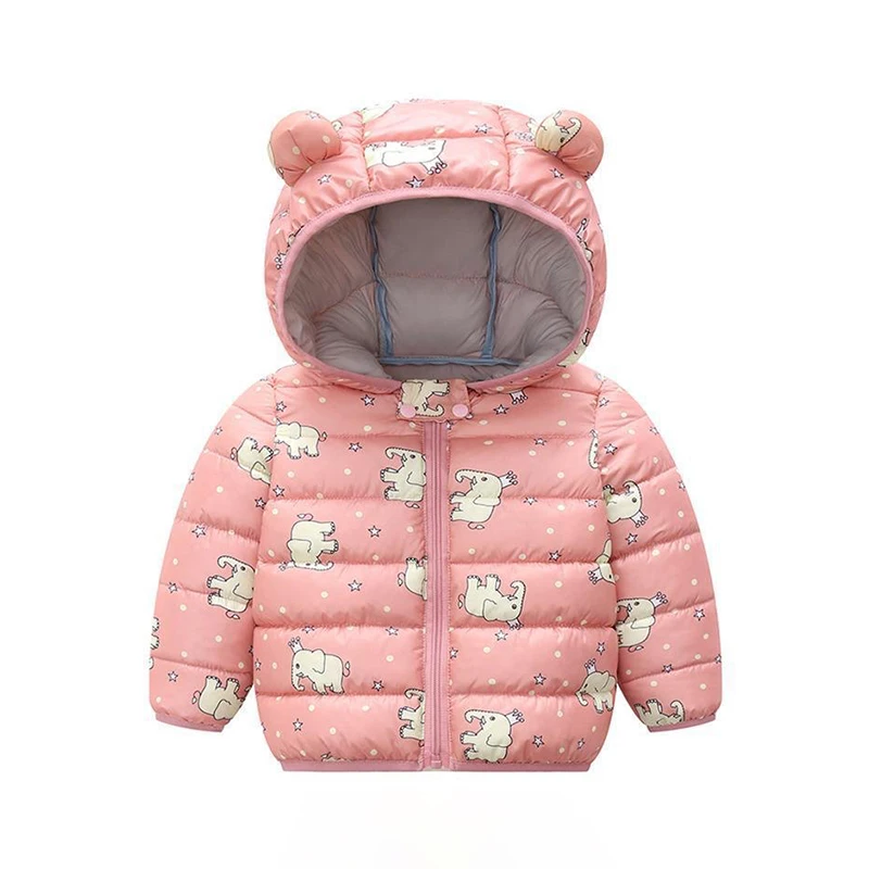 Children Coat Autumn Winter Thicken Jacket Boys Girls Solid Color Hooded Jackets Kids Parka Outerwear 2-6 Years